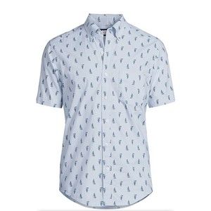 Lands' End Men's XL Traditional Fit Short Sleeve Essential Lightweight Poplin